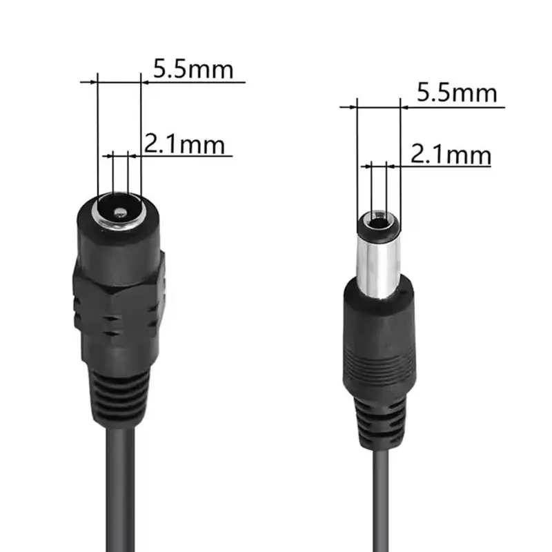 10pcs DC Power 1 Female To 2 Male Port  5.5x2.1mm Plitter Adapter For Security CCTV Camera And LED Strip