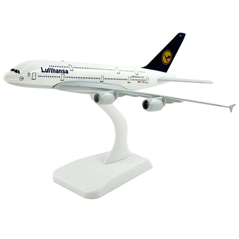 20cm Aircraft Airbus A380 Germany Lufthansa Alloy Airplane Gift for Collection Desk Decoration