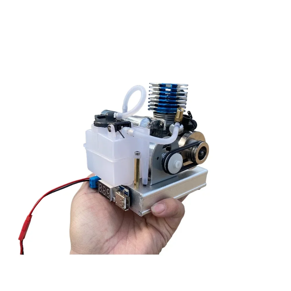 NF Miniature 18 Stage Methanol Generator Model DIY Micro Metal Engine Finished Model Pull Start Side Exhaust 12V Output