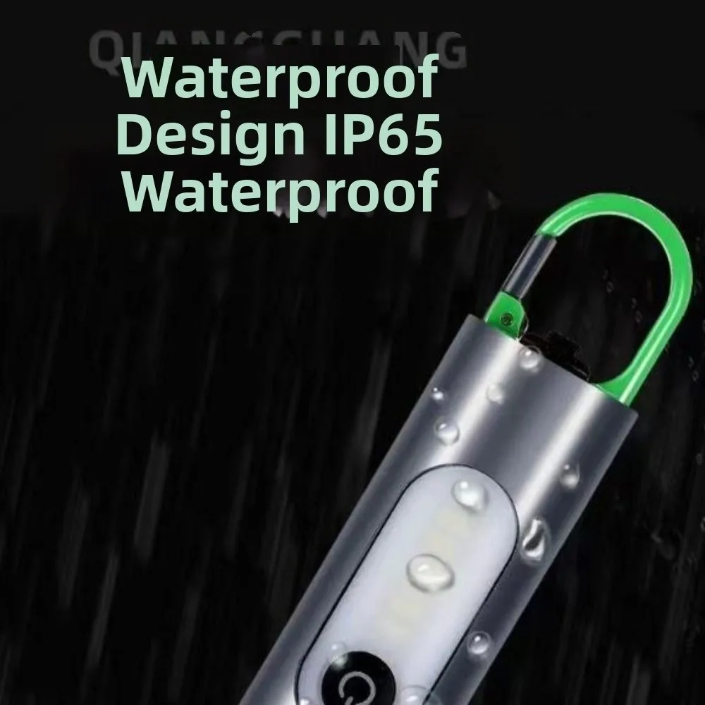 4 Gears LED Keychain Flashlight Waterproof Zoomable LED Torch Lamp with Lampshade High Bright Emergency Work Lights