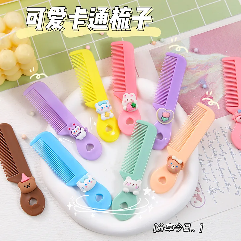 Round Head Comb Small Color Baby Body Care Toddler's Portable Plastic Pregnant Baby  Rounded  Teeth Cartoon