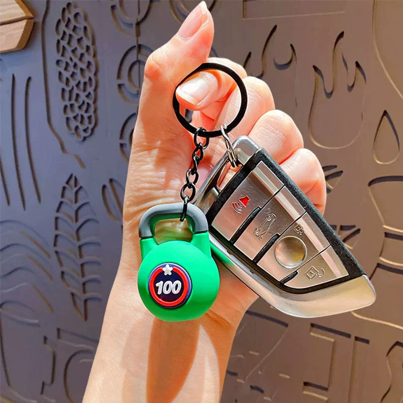 Kettlebell Key chain Fitness Keychain Gym Lover Weightlifting Keyring Silicone Gym Gifts Workout  Bag Charm