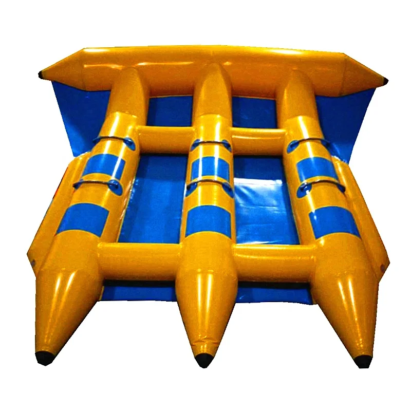 High Quality Inflatable triplex row Flying Fish Raft Boat ,Inflatable Fly fish Ride Banana Boat on Sale