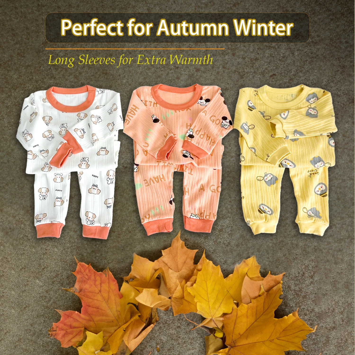 2023 Autumn New in Jacquard Cotton Sets for Kids Baby Boys Girls Long Sleeve Tops+Pants Children's Sleepwear Loungewear 3M-10Y