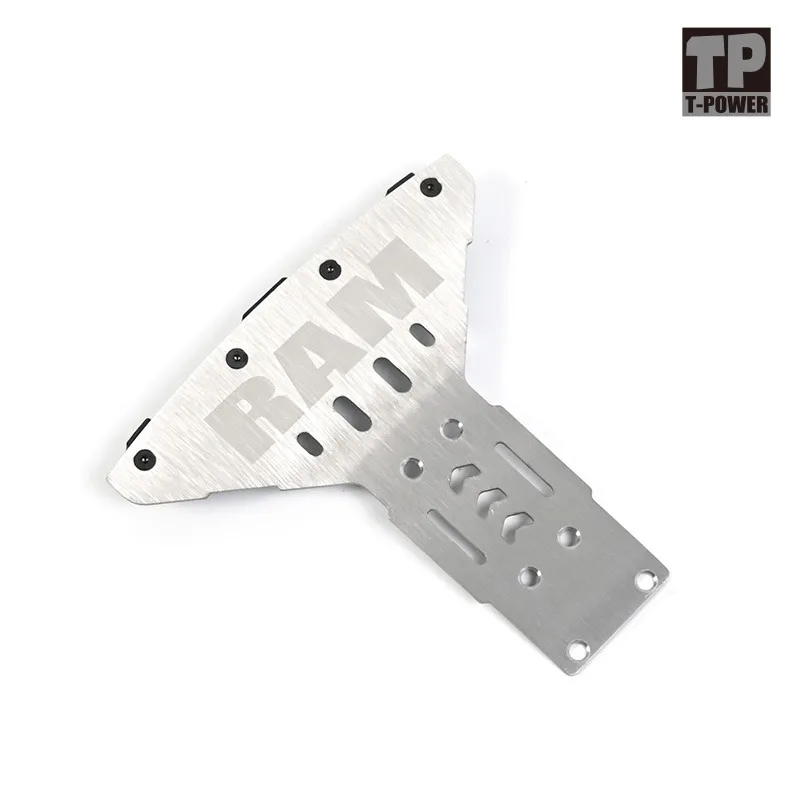 Para km 1/8 dodge ram 1500 rc crawler metal placa skid chassi armadura guarda proteção inferior bash placa rc atualização parte