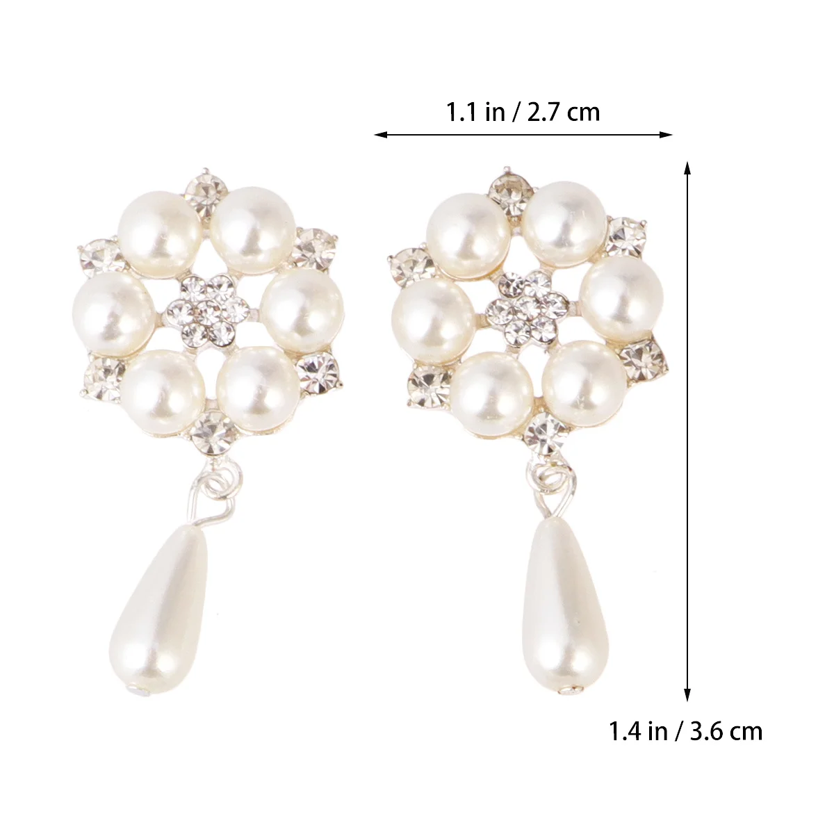 

10Pcs Silver Pearl Patches DIY Shoes Ornament Accessories Exquisite Crystal Alloy Sticker Fashion Elegant Design