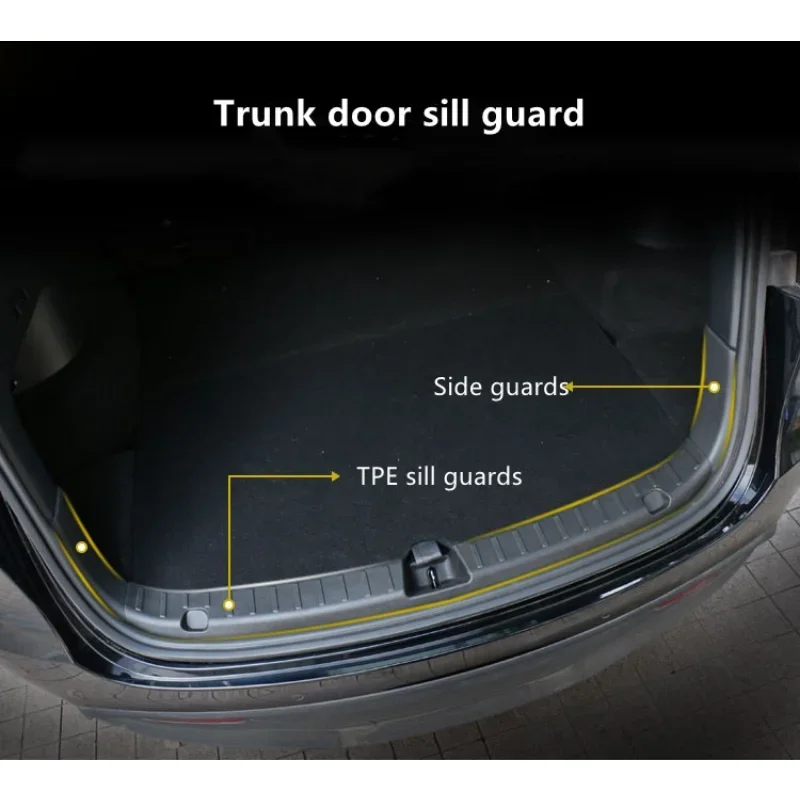 Trunk Protector Guard For Tesla Model Y 2023 Accessories Anti-Scratch Mat Rear Cargo Threshold Sill Cover Bumper Organizer Pad