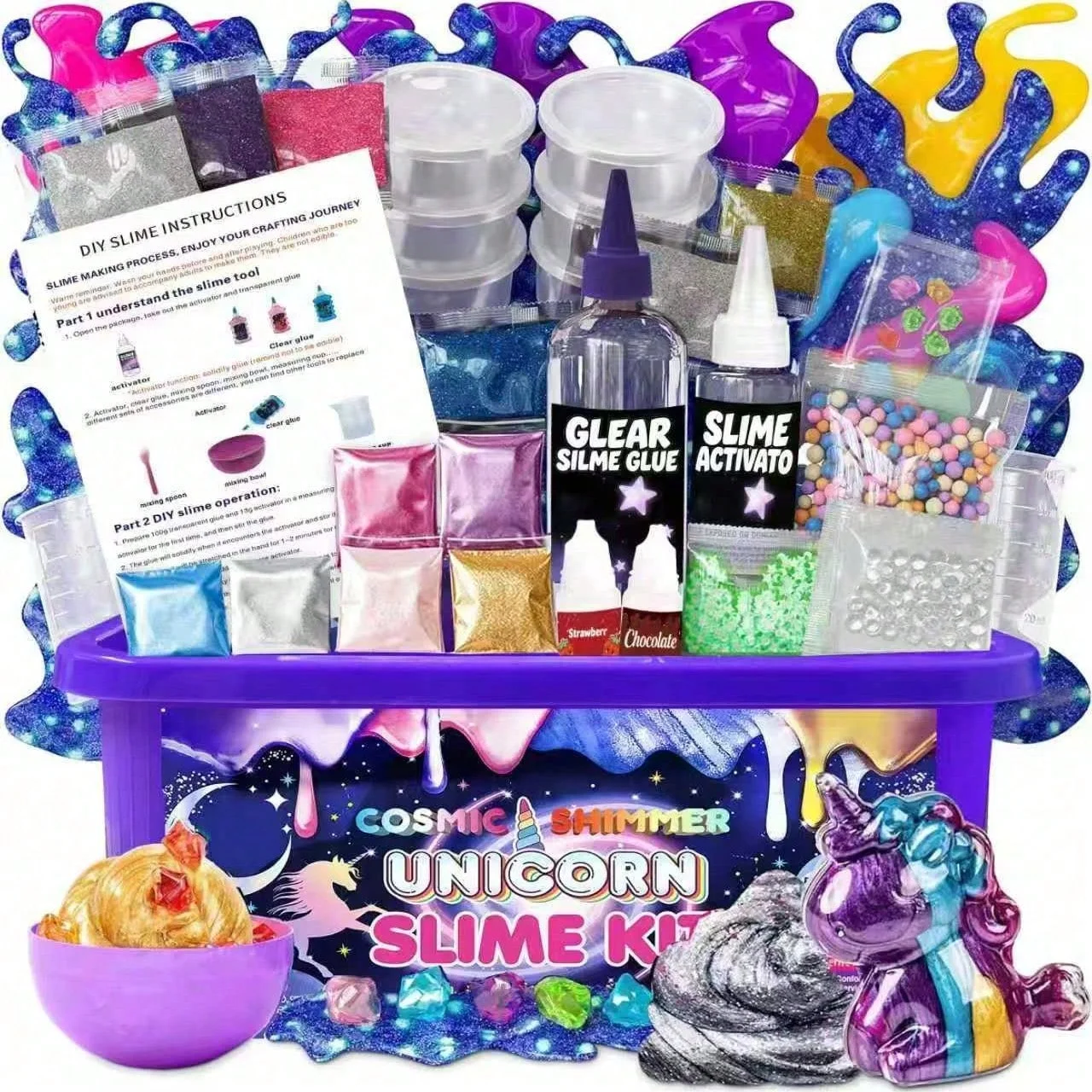 Starry Unicorn Slime Set with Fragrant Stress Relieving Clay Toys and Creative Handmade Art Birthday Gifts For Girls And Boys