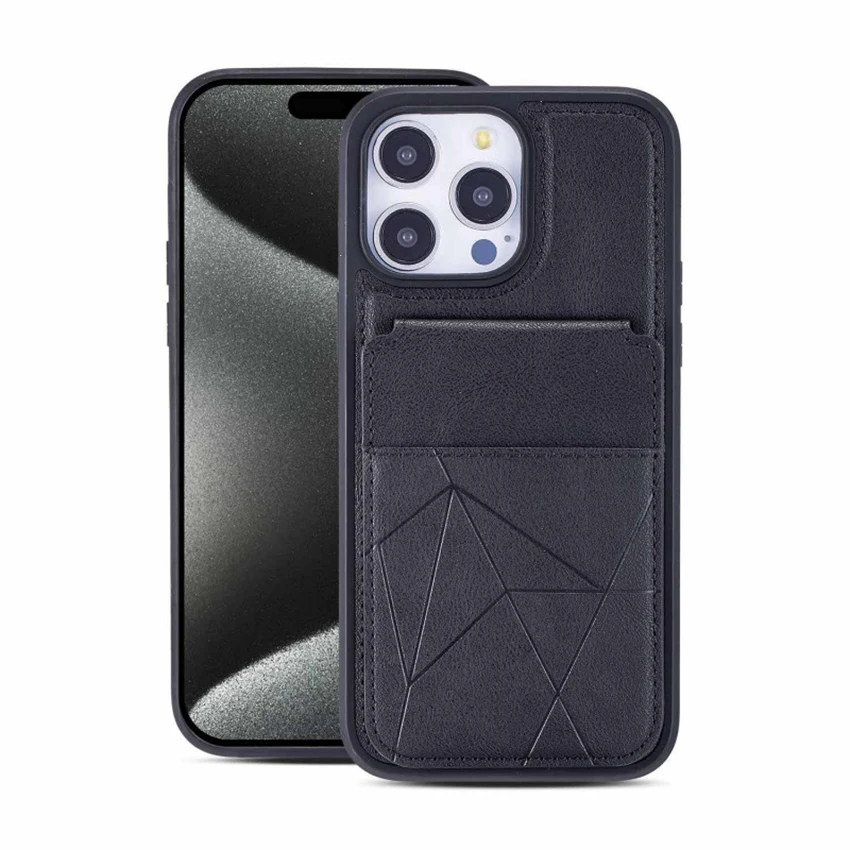 حافظة بطاقات مزدوجة قابلة للطي لهاتف آيفون 17 16 15 14 13 Pro 12 Max 16Pro حافظة هاتف محمولة 17 Pro Max غطاء صلب