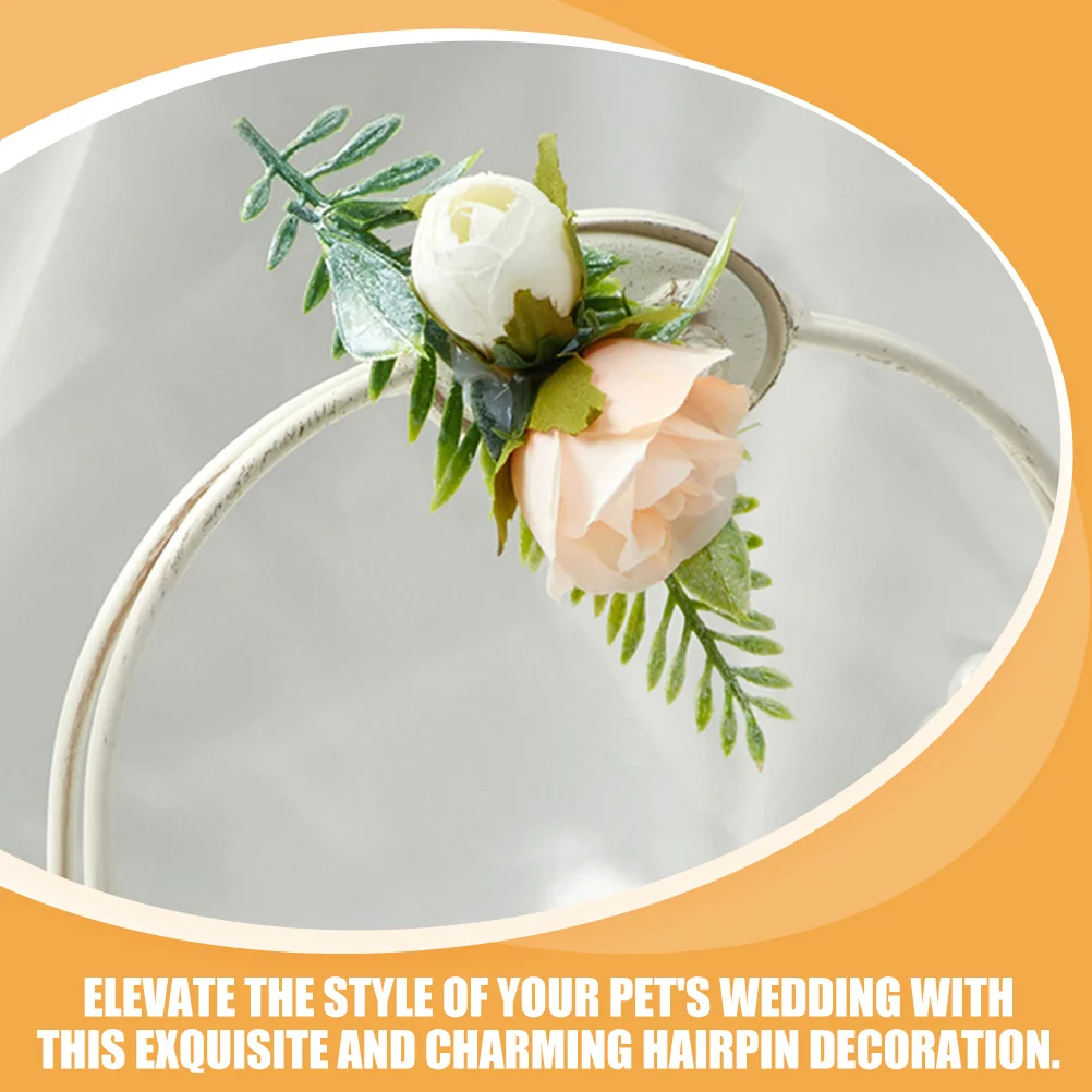 

Pet Wedding Hairpin Simulation Flower Hair Clip Dog Cat Hairpin Party Decoration Cute Stylish Accessory Dog Hair Clip
