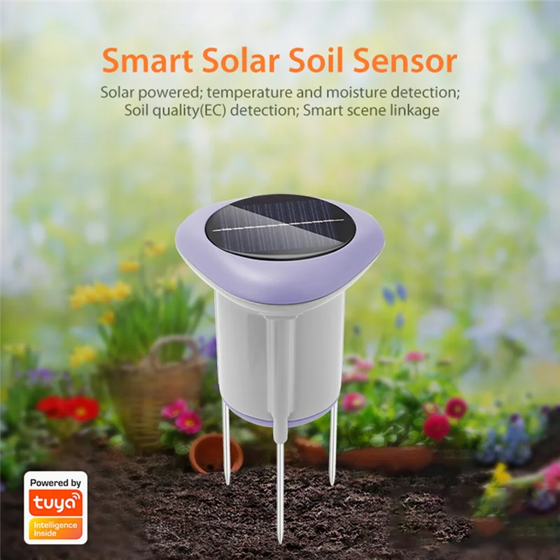Daily Sale Tuya Smart Zigbee Soil Sensor, Solar Soil Sensor Planting Temperature And Humidity Meter IP66 Wireless Soil Tester