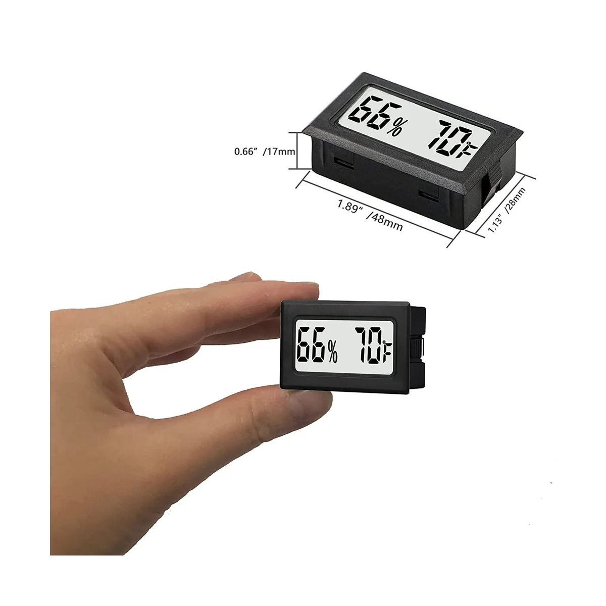 Mini piccolo igrometro digitale termometro per interni con sensore di umidità della temperatura Monitor Fahrenheit (mia) per barattoli, umidificatori, casa
