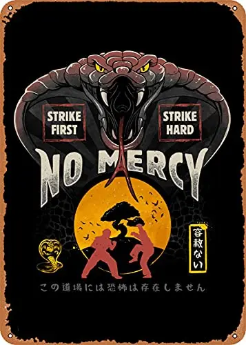 No Mercy Karate Vintage Look Metal Sign Patent Art Prints Retro Gift 8x12 Inch