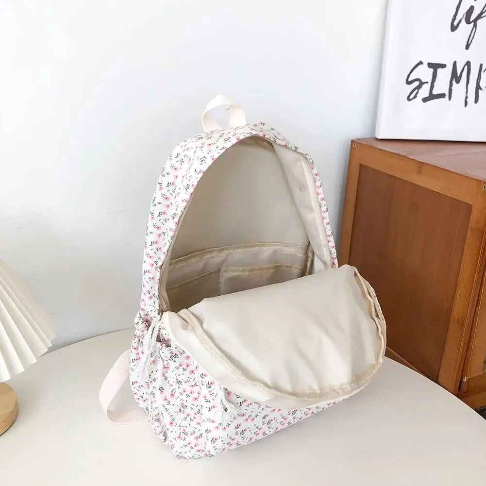 Mochila escolar coreana para estudiantes, mochilas escolares blancas florales para niñas adolescentes, mochila Linda para mujeres, bolsa para libros de marca, mochila de nailon