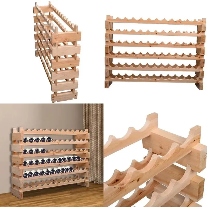 Modern Simple Butterfly Stackable Solid Wood Storage Rack for Beer Bottle and Wine Display Wholesale Factory Supply