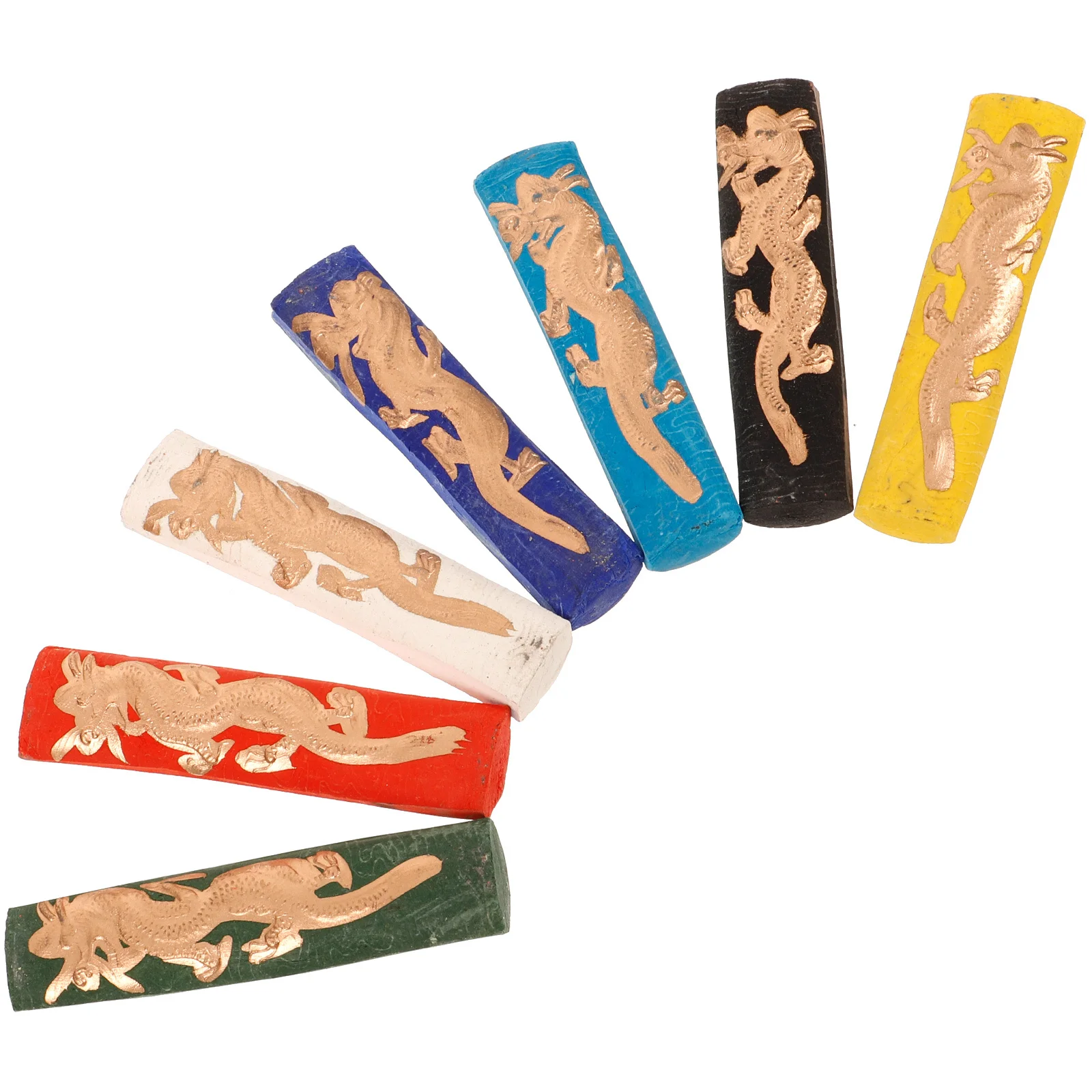 7 Pcs Chinese Calligraphy Brush Ink Sticks Blocks and Painting Stationery Pens for Writing Colour