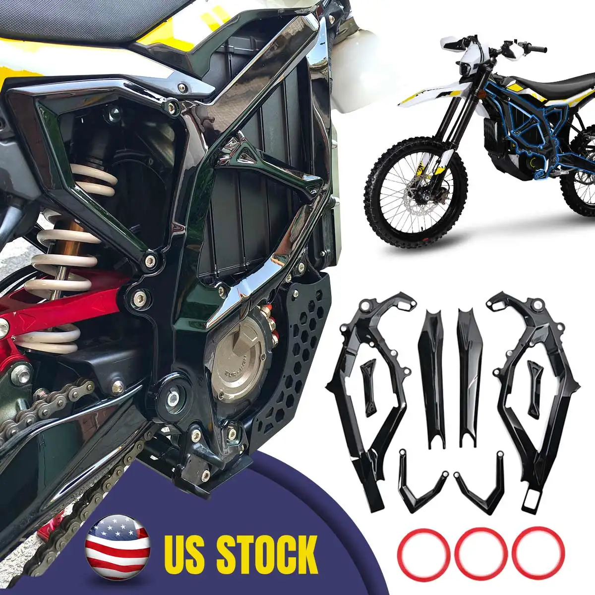 

Motorcycles Frame Guard Fairing Body Kit Carbon Fiber Protective Cover ABS Sticker For Sur-Ron Ultra Bee Electric Bike