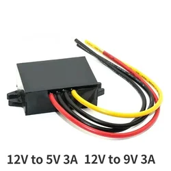 Convertidor de potencia para coche, módulo de fuente de alimentación impermeable, pantalla LED, 12V a 9V, 5V, 3a, 18W