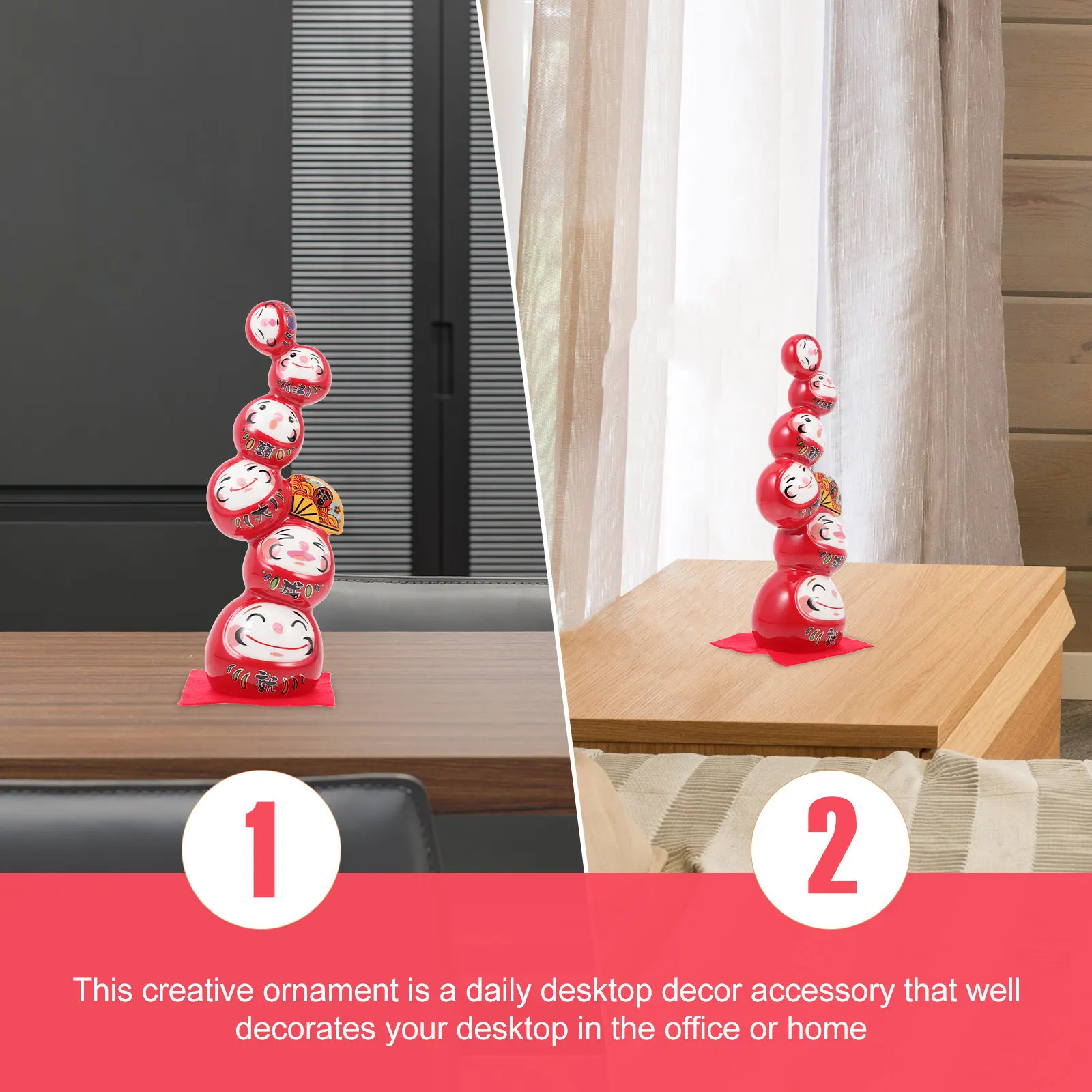 Dharma Decoration Creative Auspicious Japanese Desktop Ornament Unique Home Adorn Ceramic Craft Office Living Room Gift