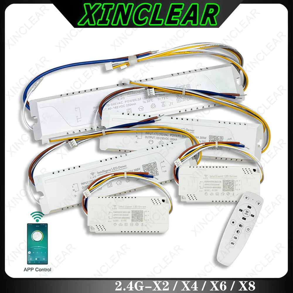 AC220V 2.4G Remote Control Intelligent LED Driver 20-40W 30-50W 40-60W 60-80W 220mA 280mA Color Changeable Dimming Transformer