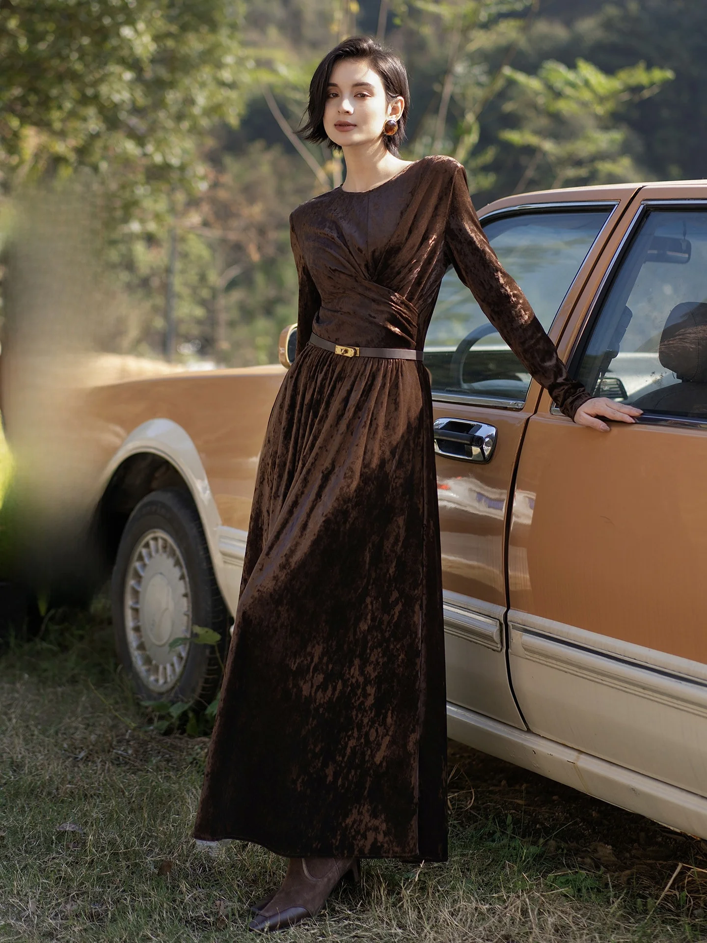 

Женская повседневная юбка А-силуэта из смесового хлопка, полиэстера и спандекса с завышенной талией, длинная, вельветовая, для ношения под одеждой