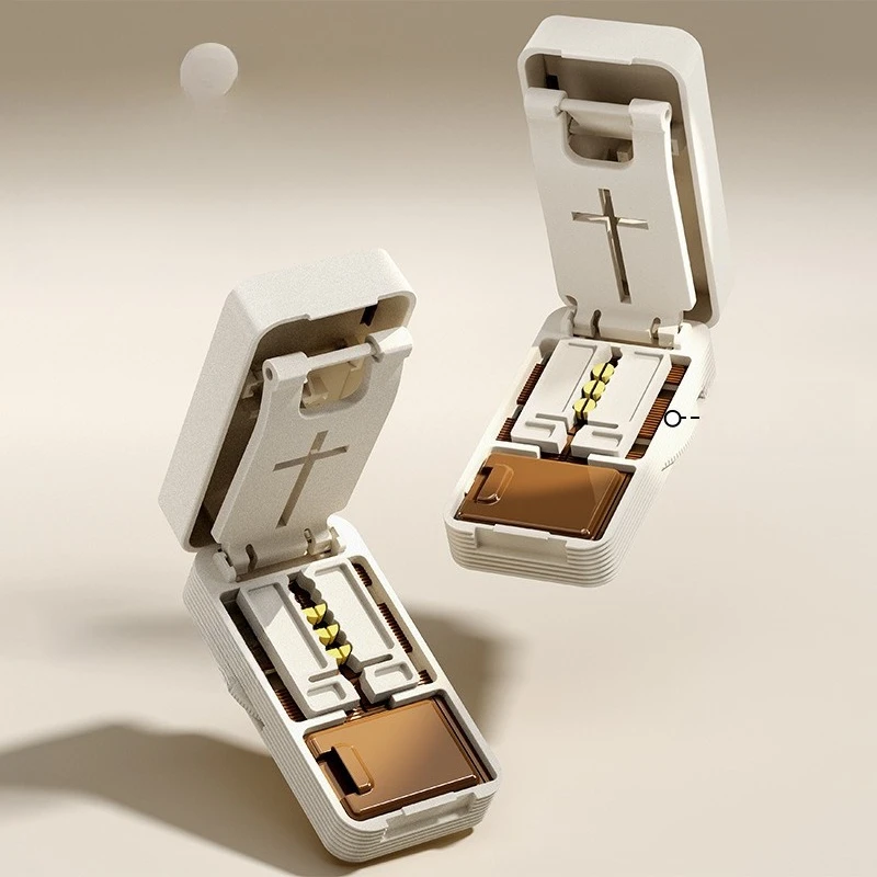1PCS ABS Pill Positioning Slot Sturdy Cutting Structure Household Medicine Case for Small Dosage Tablet Separation and Storage