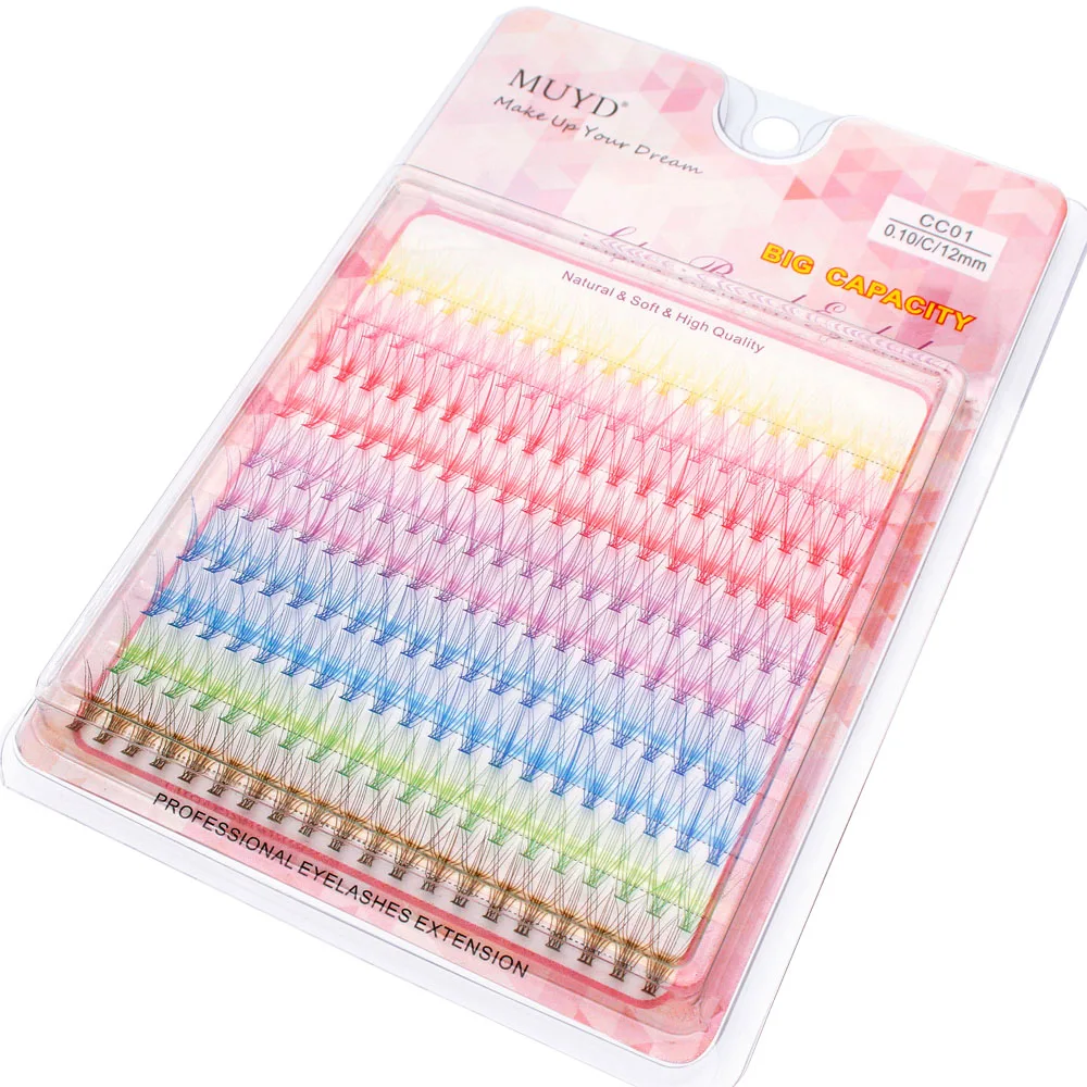 Colored Mink Eyelashes Are Natural and Easy to Operate. Multi Colored Eyelashes Party Eyelash Makeup Tool, Russian Curly Eyelash