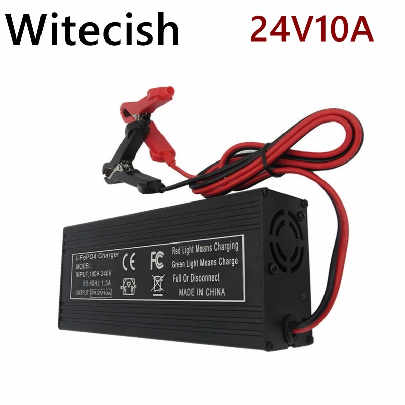 24V 10A LiFePO4 Lithium Lead Acid Battery Fast Charger 7S 8S 24 Volt LFP RV Iron Phosphate Chargers