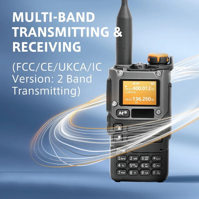 UVK5 UVK6 Walkie Talkie 5W Air Bands Radio Tyep-C Charge UHF VHF DTMF FMScrambler NOAA Wireless Frequency Two Way Radio