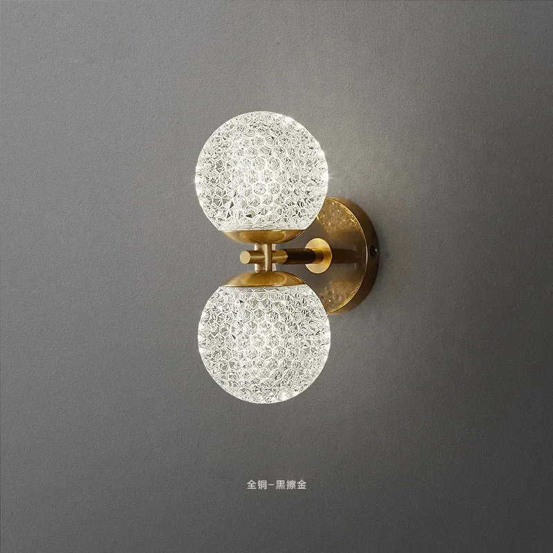 Nordic light luxury full copper wall lamp bedside lamp simple modern entrance decoration wall