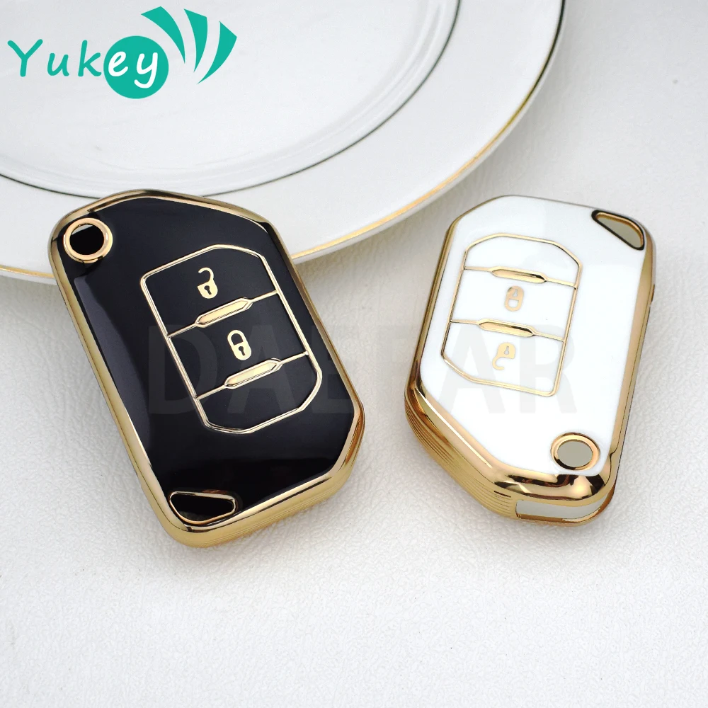 2 Buttons TPU Case Holder Key Fob Cover Skin For Jeep 2020 2021 Gladiator JT Sahara JLU 2018 2019 Jeep Wrangler JL JLU Rubicon