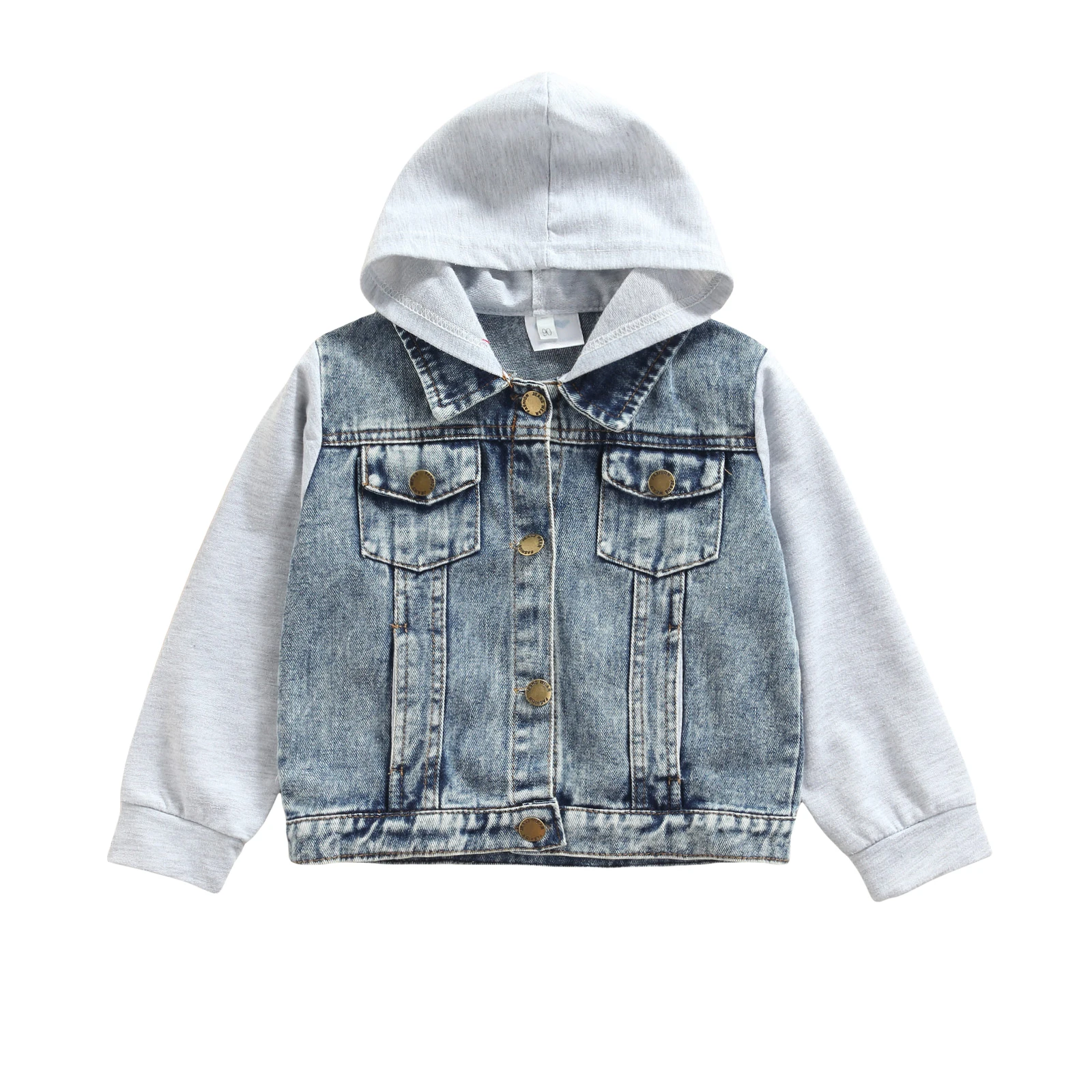 Kinder Herbst jacke Spleißen Kapuze Langarm Knopf offen Freizeit mantel für Baby Mädchen Jungen 2-7 Jahre