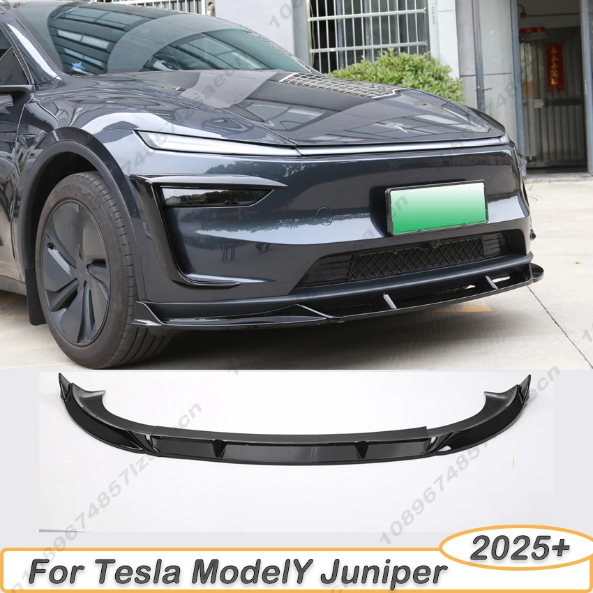 

3Pcs Car Front Bumper Spoiler Lip For Tesla ModelY Juniper 2025-2026+ Diffuser Lower Splitter Guard Body Kit Tuning Gloss Black