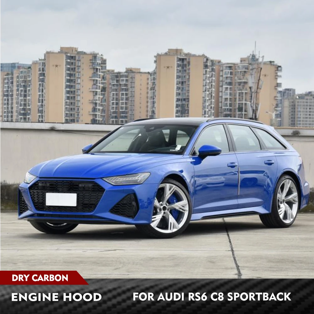 

For Audi RS6 C8 2019-2025 Car Hood Bonnet Trim Racing Body Kits Prepreg Dry Carbon Fiber Car Front Bumper Engine Hoods Cover