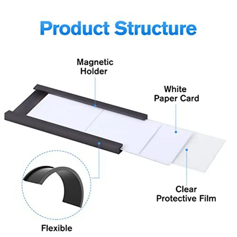 【2026 TOP Global】30 Pack C Channel Magnetic Label Holders 1 x 3 in with Magnets Magnetic Name Tags Tool Box Labels for Metal Whi