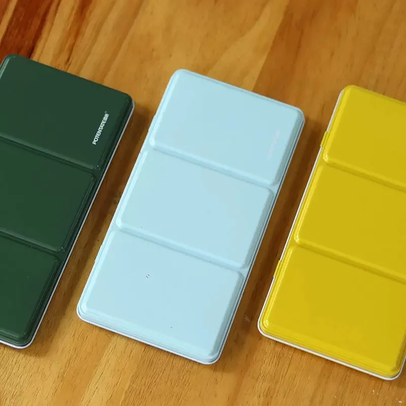 

16/24 Color Solid Watercolor Pigment Box Palette Empty Iron Box Easy To Carry Anti-fall Durable for Store Pigment Color Mixing