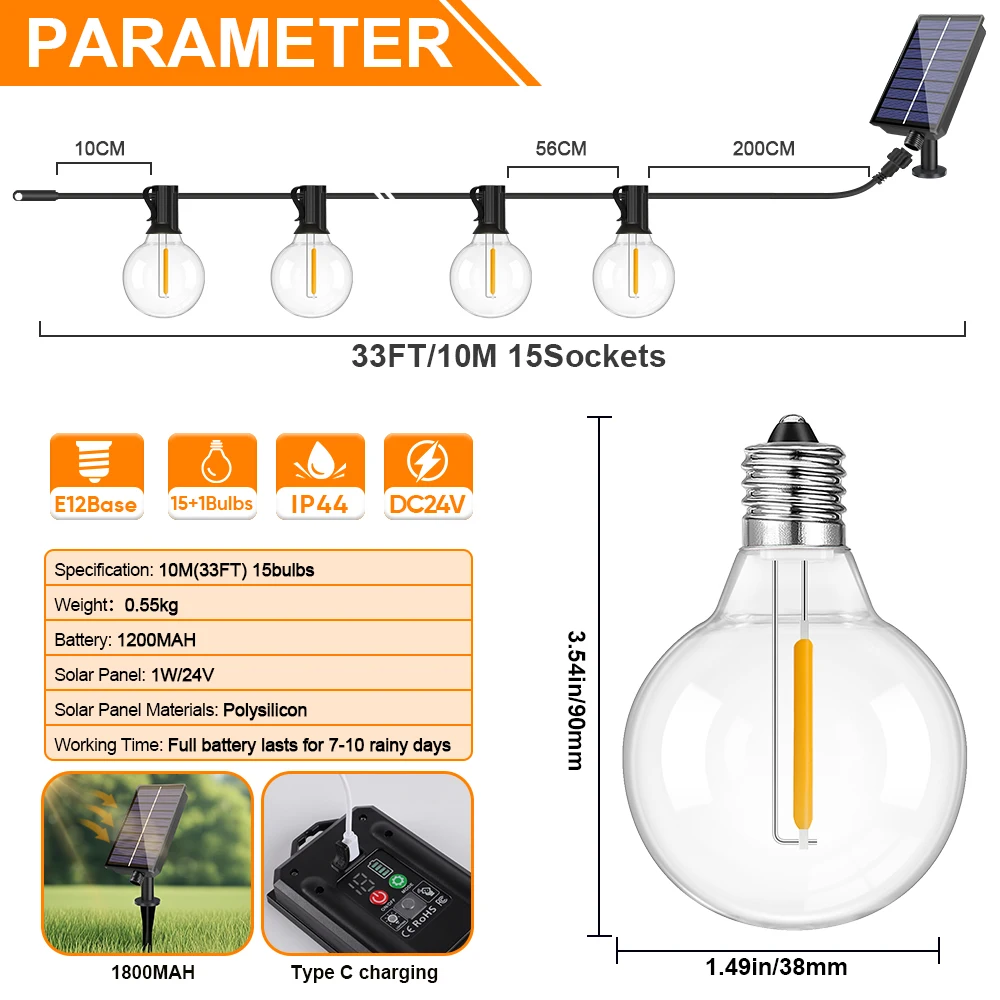Grensk G40 Solar Light String 3