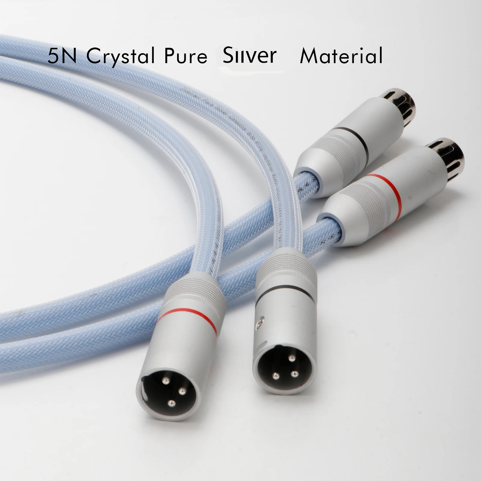 

Hifi RCA/XLR Cable 5N Crystals Pure Silver RCA/XLR Cables Silver Plated RCA/XLR Plug Interconnects Video Exetend audio cable