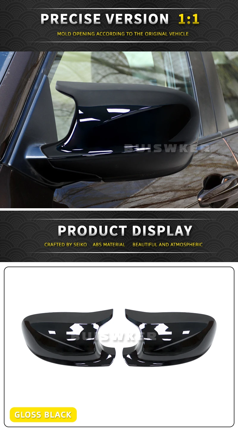 Coperture Specchietti Retrovisori In ABS Fibra Di Carbonio Nero Lucido Per BMW X3 F25 E X1 E84 Pre-LCI 2010-2013, Resistenti UV E Intemperie