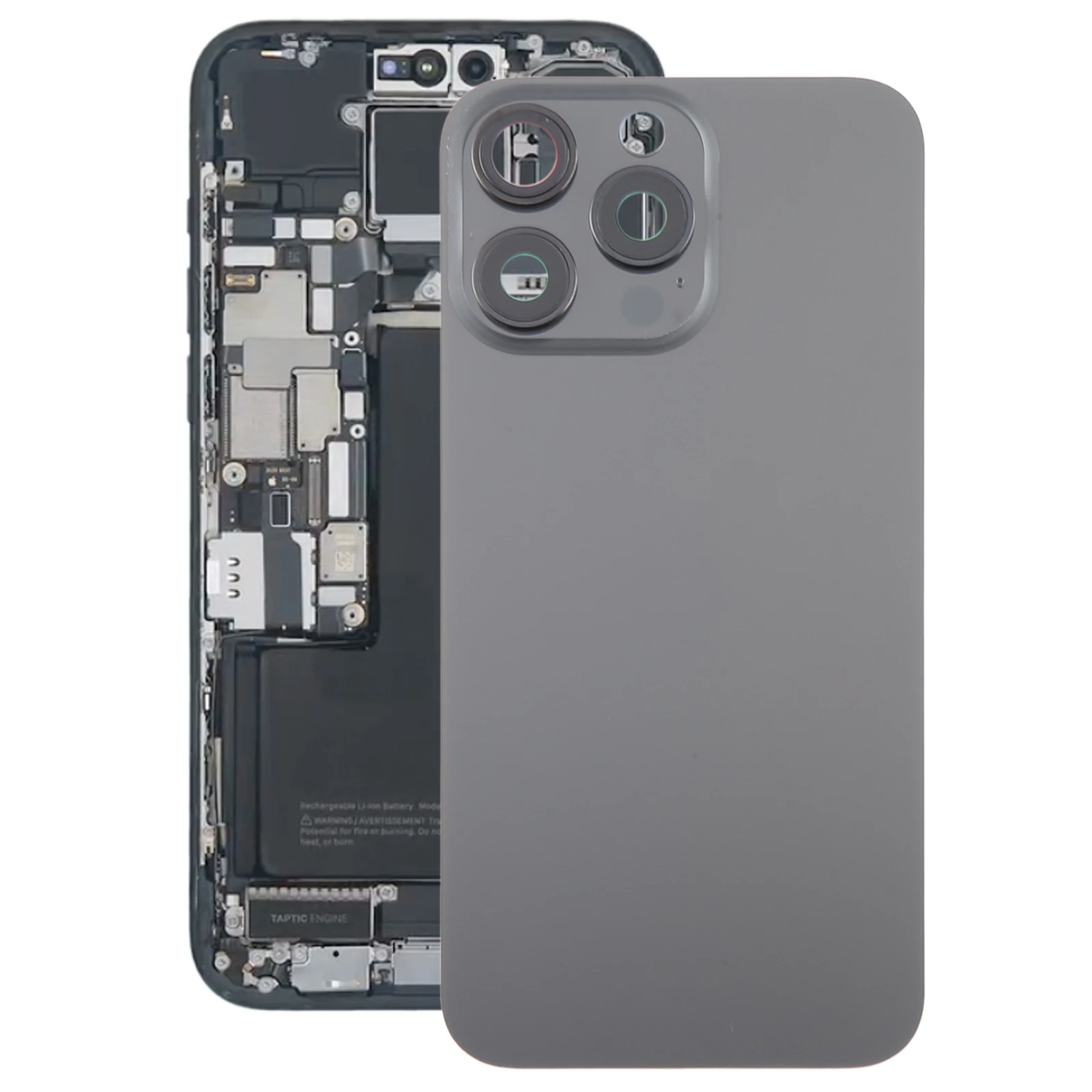 Glass Battery Back Cover for iPhone 15 Pro Max with Camera Lens Cover