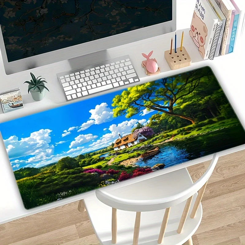 Extra Large Nature Scenery Gaming Mouse Pad with Non-Slip Rubber Base - Durable, Washable, Precision Edge, Rectangular Desk Mat
