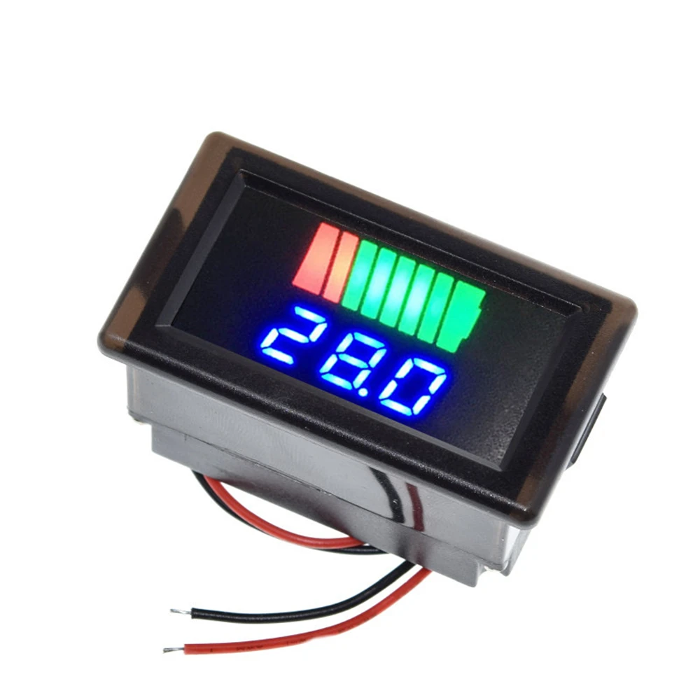 Car Battery Charge Level Indicator 12V 24V 36V 48V 60V 72V Lithium Battery Capacity Meter Tester Display LED Tester Voltmeter