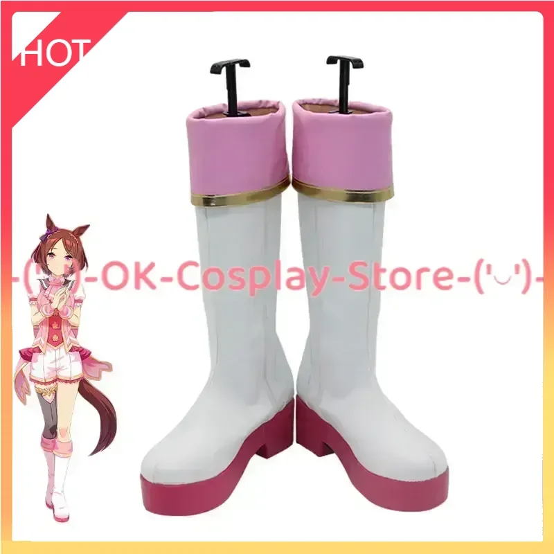 Game Pretty Derby Sakura Laurel  Cosplay Shoes PU Leather Shoes Halloween Carnival Boots Cosplay Prop Custom Made