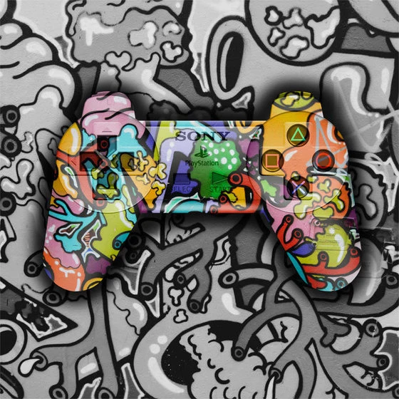 Graffiti Canvas Painting Gaming Handle Playstation Wall Art Game