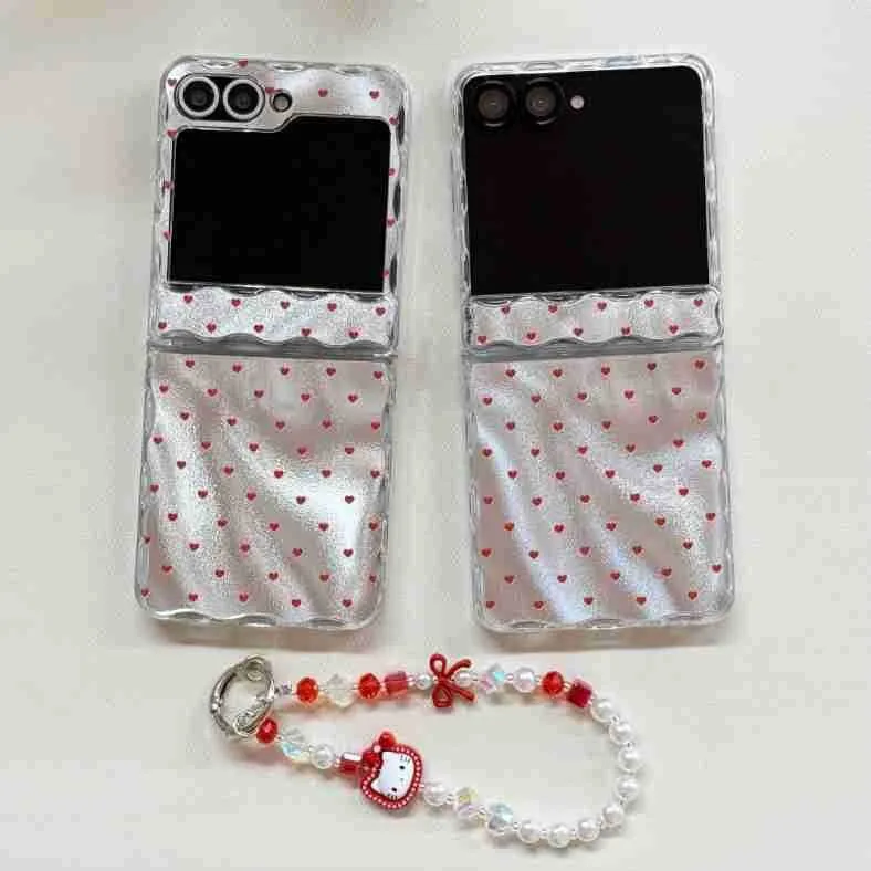 

Wave Red Wave Point for Samsung Galaxy Z Flip 7 6 5 Protective Back Cover for ZFlip5 ZFlip6 ZFlip7 Case Shell