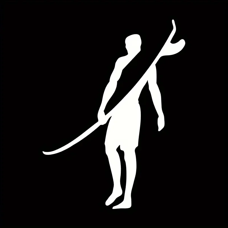 قطعة واحدة من رسومات الدراجة Surfer Silhouette - تصميم أحمر/أسود، يناسب إطارات الدراجة/المقود، أيضًا لأجهزة الكمبيوتر المحمولة/حقائب الظهر، أنيق ومتين