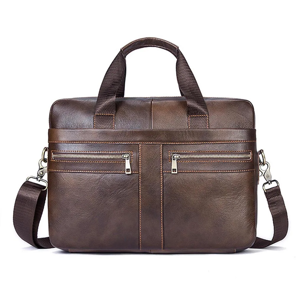 Coffee Durable Business Men's Handbag Large Capacity Shoulder Bag for Travel and Work Men Shoulder Bag