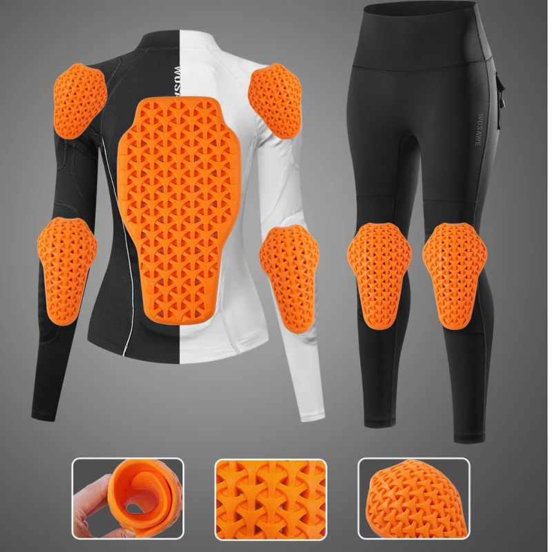 Conjunto de equitação de moto feminino de inverno jaqueta à prova de frio motocicleta velo quente superior calças de levantamento de quadril com equipamento de proteção ce2 #