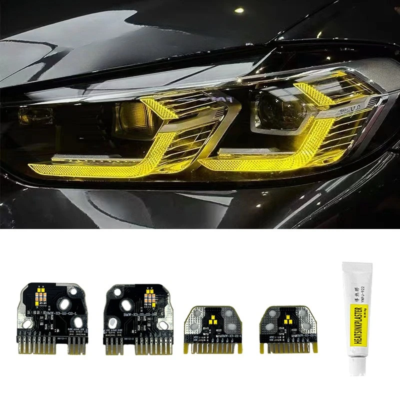 

For BMW X3 X4 X3M X4M G01 G08 F97 F98 iX3 2021-2022 Lemon Yellow Angel Eyes DRL Daytime Running Light Golden Eye Car Accessories