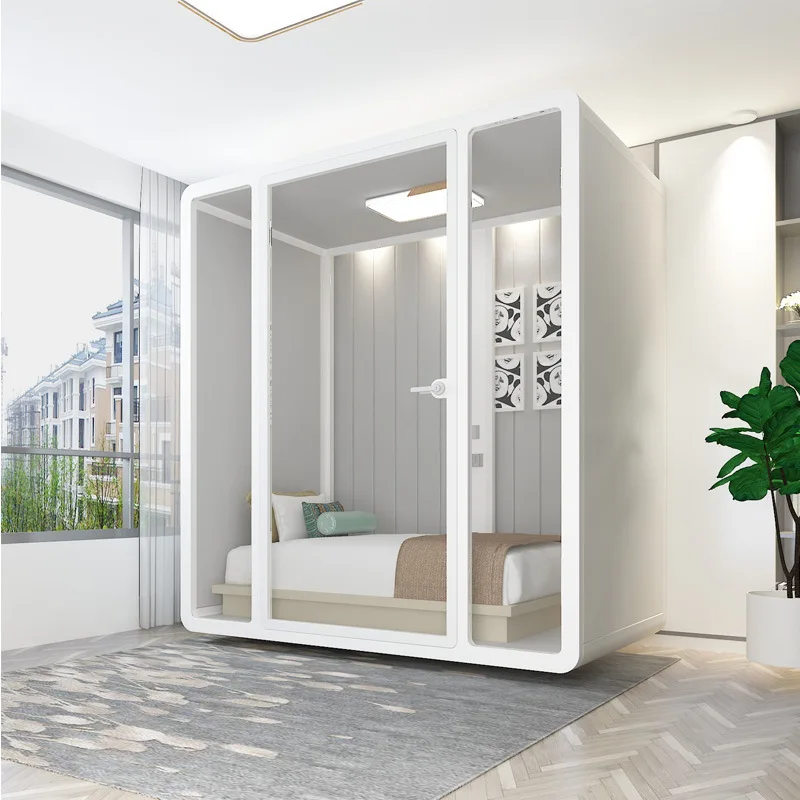 Steel Waterproof And Soundproof Mobile Silent Room Prefabricated House Office Meeting Lounge Optimized Privacy